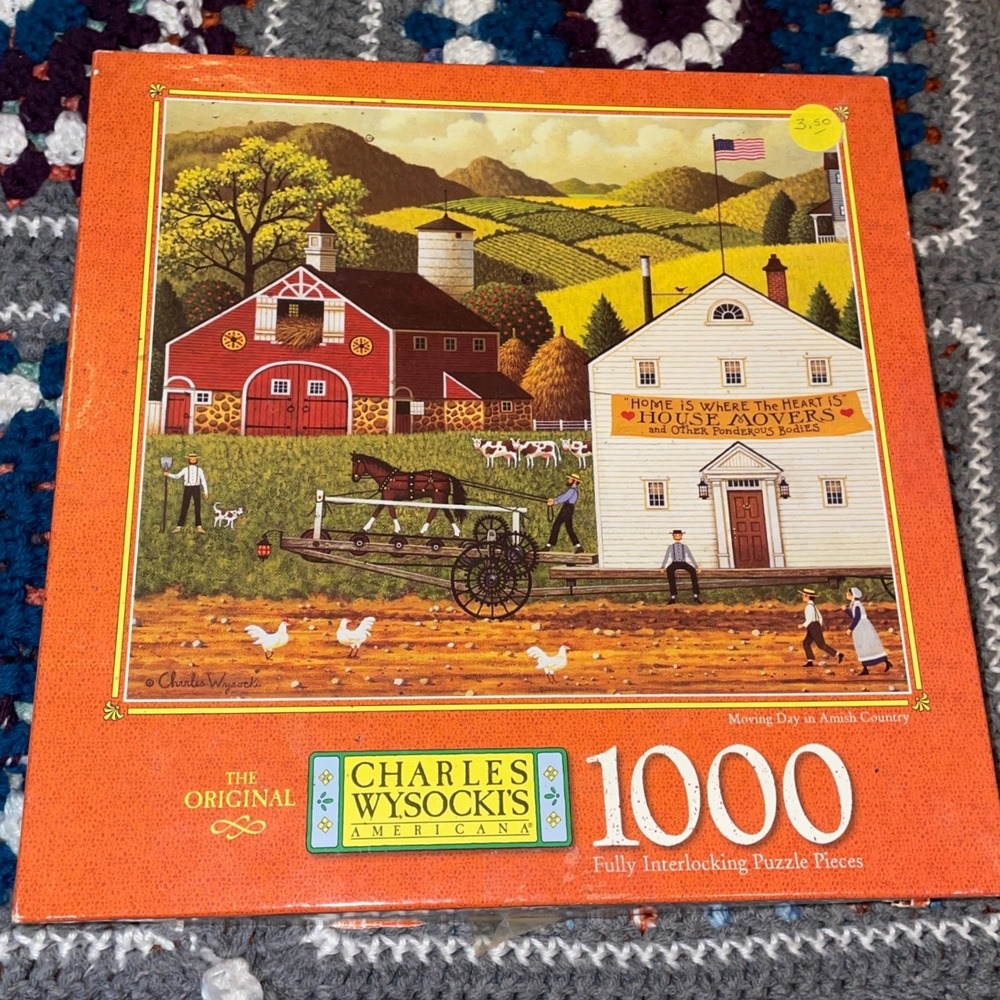 Vintage Charles Wysocki Americana Amish Country 1000 Piece Jigsaw Puzzle